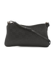 Made In Italy Leather Emblem Medium Shoulder Bag | TJ Maxx