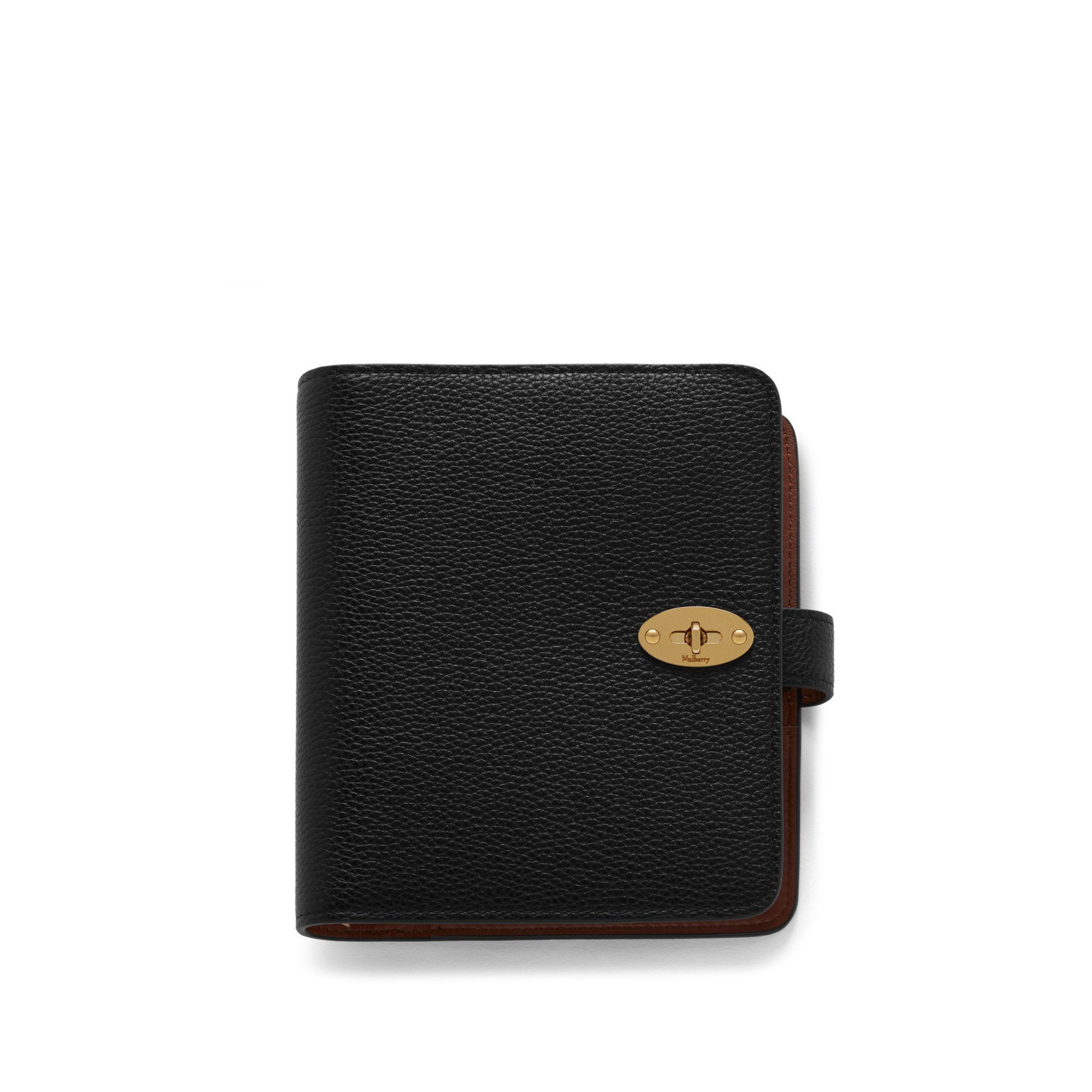 Mulberry Postman's Lock Agenda in Black Small Classic Grain | MULBERRY