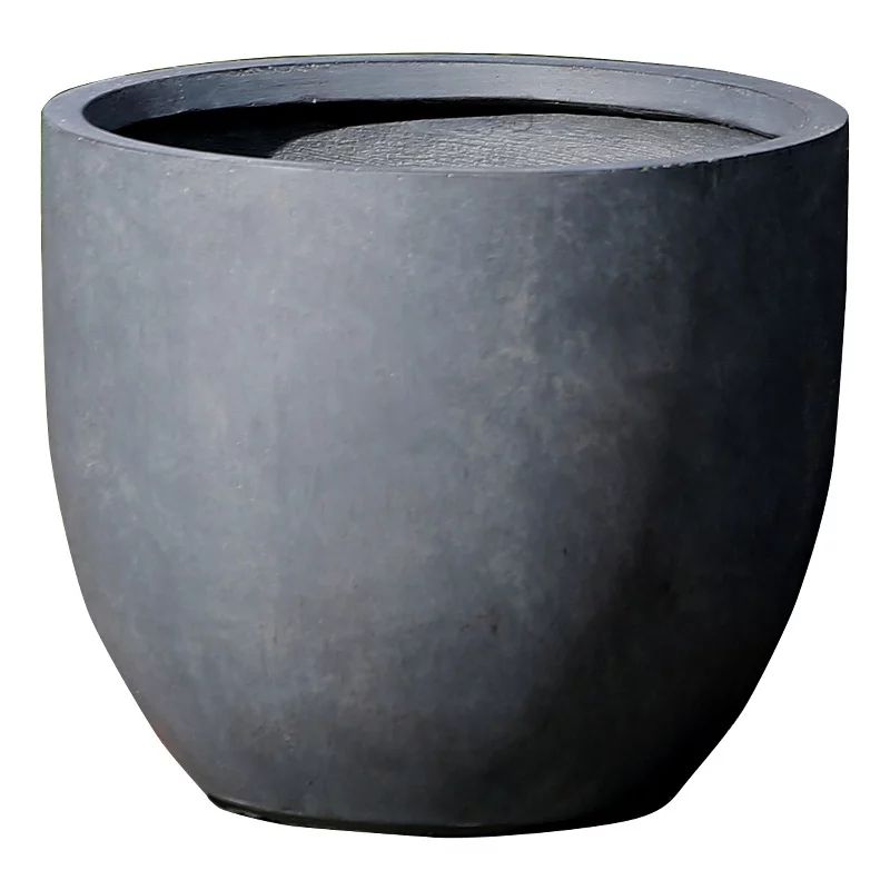 LuxenHome Round 17"H Outdoor Patio Planter in Gray | Walmart (US)
