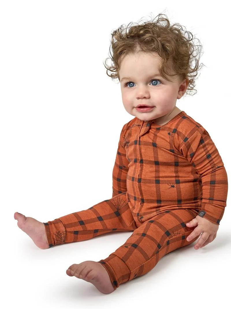 Modern Moments by Gerber Baby and Toddler Neutral Super Soft Halloween One-Piece Pajama, Sizes 0/... | Walmart (US)