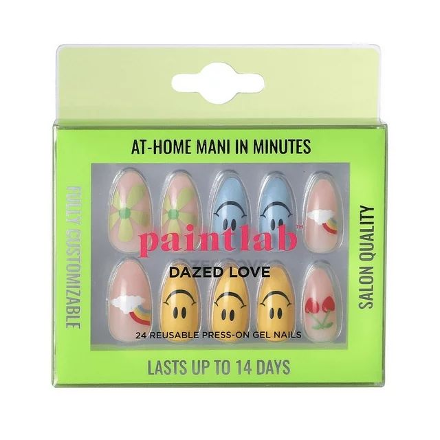PaintLab Reusable Press-On Gel Nails Kit, Dazed Love Assorted, 30 Count - Walmart.com | Walmart (US)