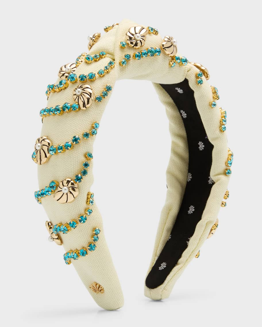 Lele Sadoughi Nautilus Embellished Knotted Headband | Neiman Marcus