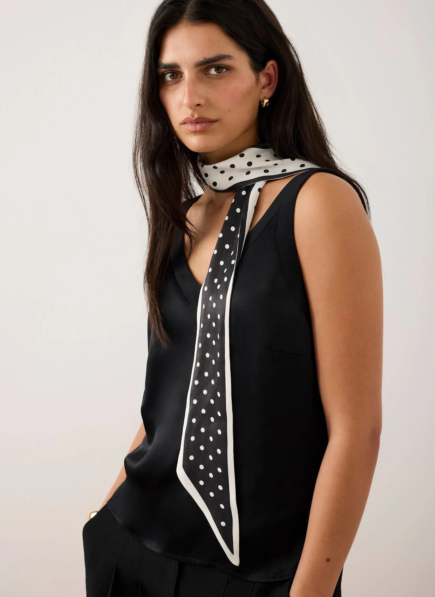 Sia Polka Dot Print Skinny Scarf | Mint Velvet