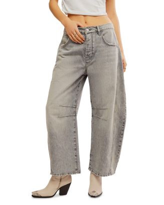 Free People We The Free Good Luck Mid Rise Barrel Jeans in Falcon Grey  | Bloomingdale's Women | Bloomingdale's (US)