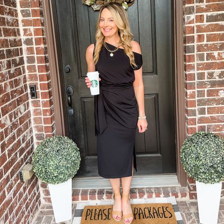 This little black dress is perfect for any occasion. I’m wearing a small. 
Business attire | business dress | formal | wedding guest | cocktail dress | sandals | date night | work dress | Amazon 

#LTKstyletip #LTKsalealert #LTKfindsunder50