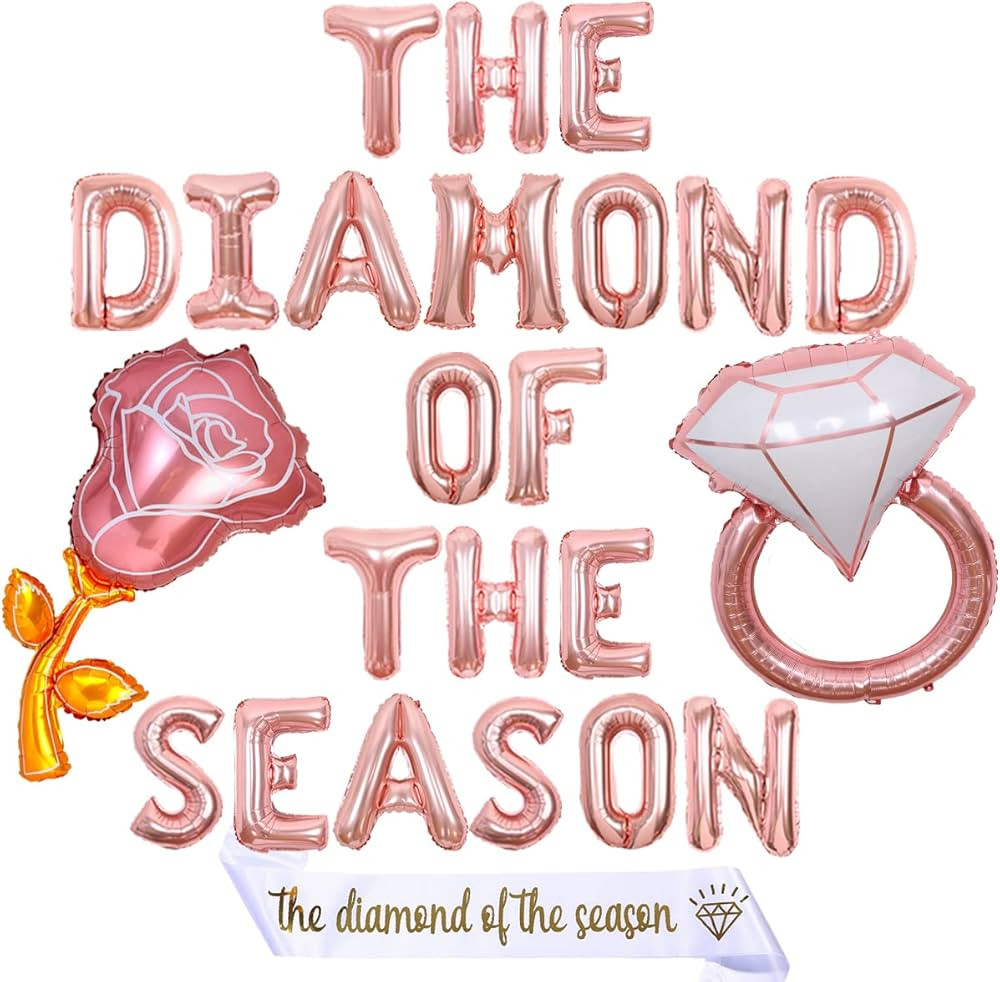 Tea Party Bridal Shower Decorations, The Diamond of the Season Banner Foil Balloons for High Tea ... | Amazon (US)