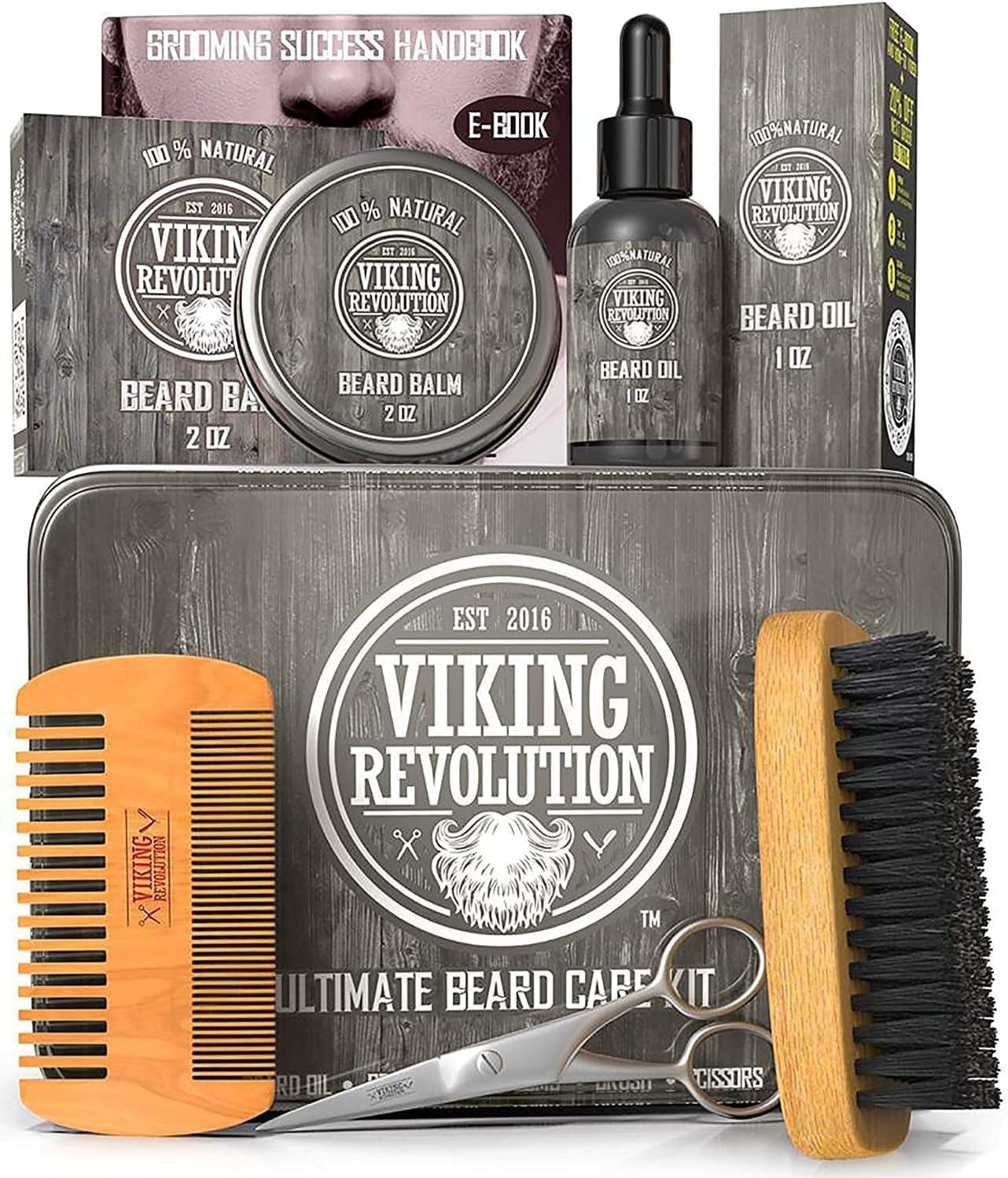 Viking Revolution - Ultimate Beard Kit - Beard Grooming Kit with Beard Brush, Beard Comb, Beard B... | Amazon (CA)