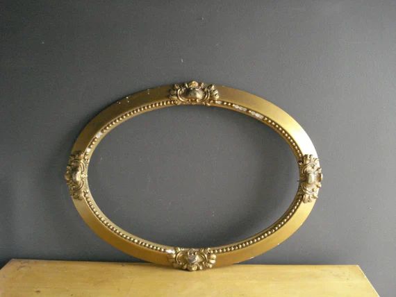Huge Gold Oval Frame - Large Vintage Empty Ornate Gold Oval Frame - Medallion Frame with NO Glass | Etsy (CAD)