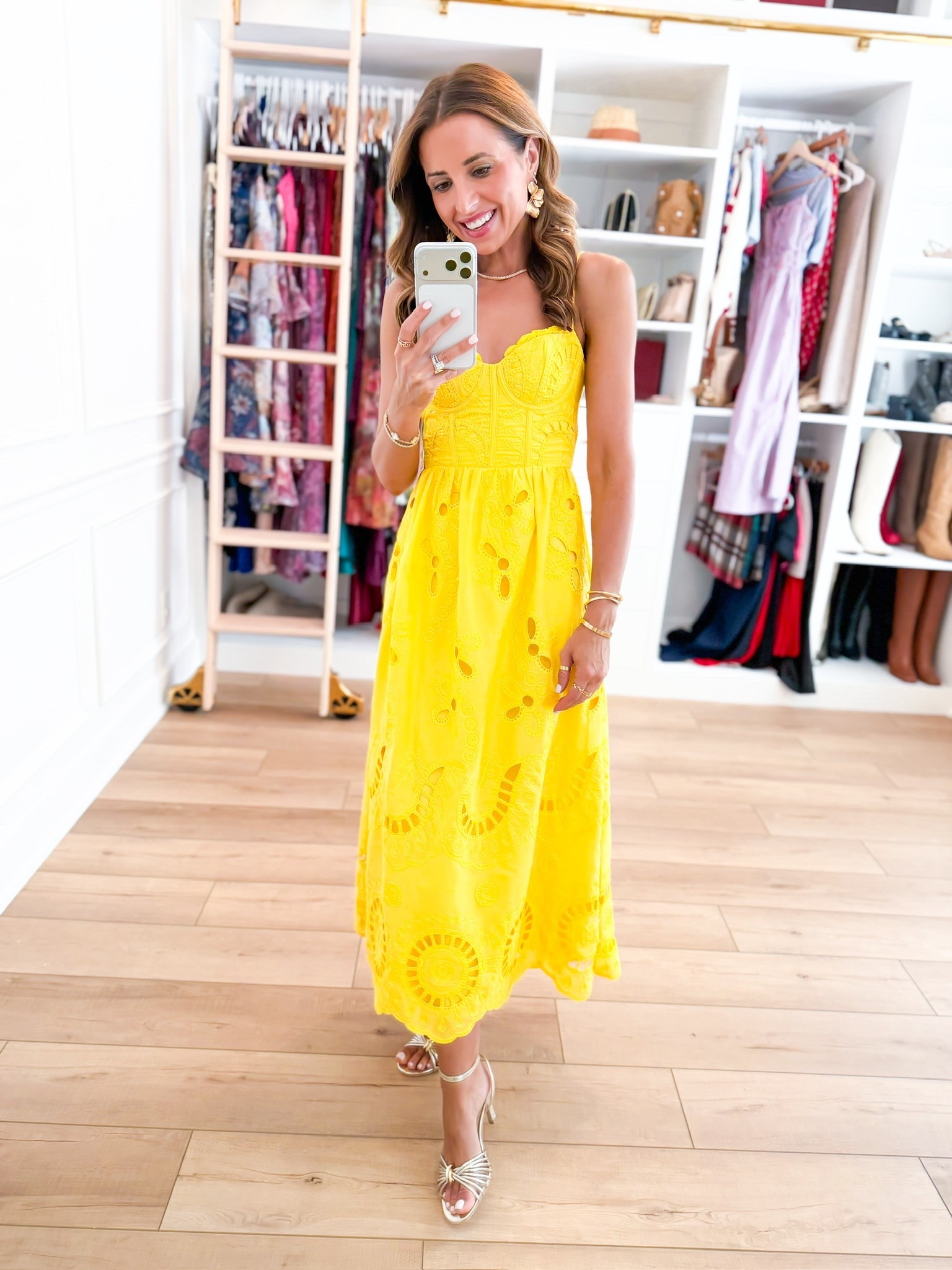 The prettiest cocktail dress for a summer wedding or fall wedding. Floral midi dress in XXS - size up if you have a smaller bust due to smaller cup sizes. Party dress. Dinner dress. Semi formal dress. Garden wedding. Gold heels are TTS.

#LTKootd #LTKWedding #LTKTravel