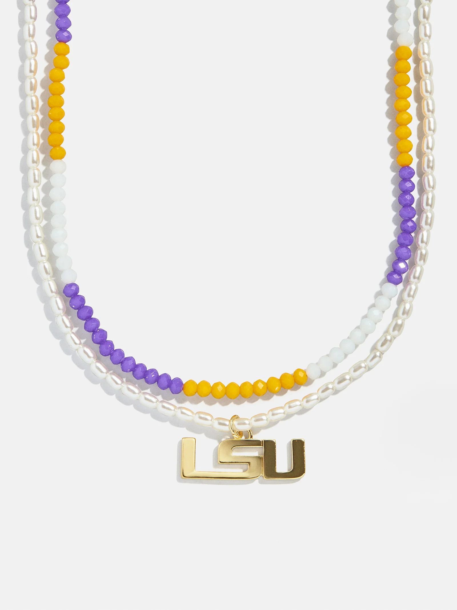 Louisiana State University Beaded Logo Necklace Set - Louisiana State University | BaubleBar