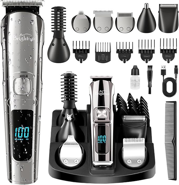Brightup Beard Trimmer for Men - Electric Razor & Shaver, Cordless Hair Clippers Trimmers Set, IP... | Amazon (US)