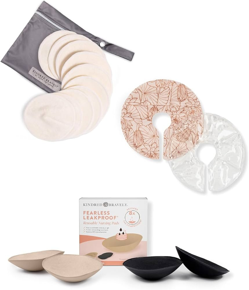 Kindred Bravely Breast Care Bundle | Reusable Nursing Pads, Soothing Breast Gel Pads | Amazon (US)