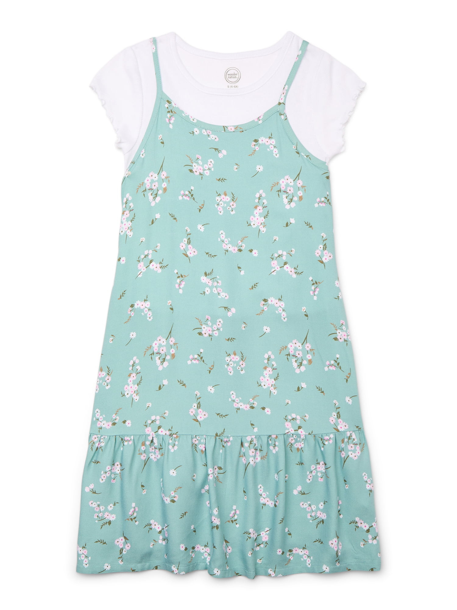 Wonder Nation Girls Short Sleeve Cami Dress, Sizes 4-18 & Plus - Walmart.com | Walmart (US)