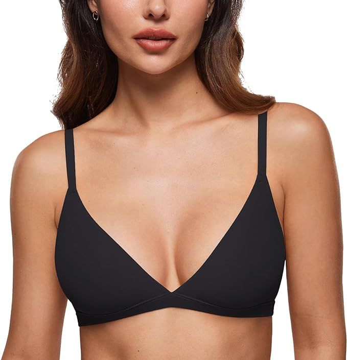 Women's Inbarely Triangle Bralette Plunge Unlined Seamless Bra No Underwire Sexy Comfortable Ever... | Amazon (US)