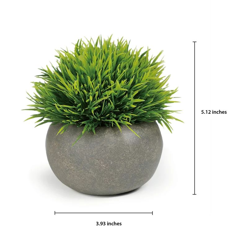 Mainstays Artificial Boxwood Plant With Cement Pot in Gray | Walmart (US)