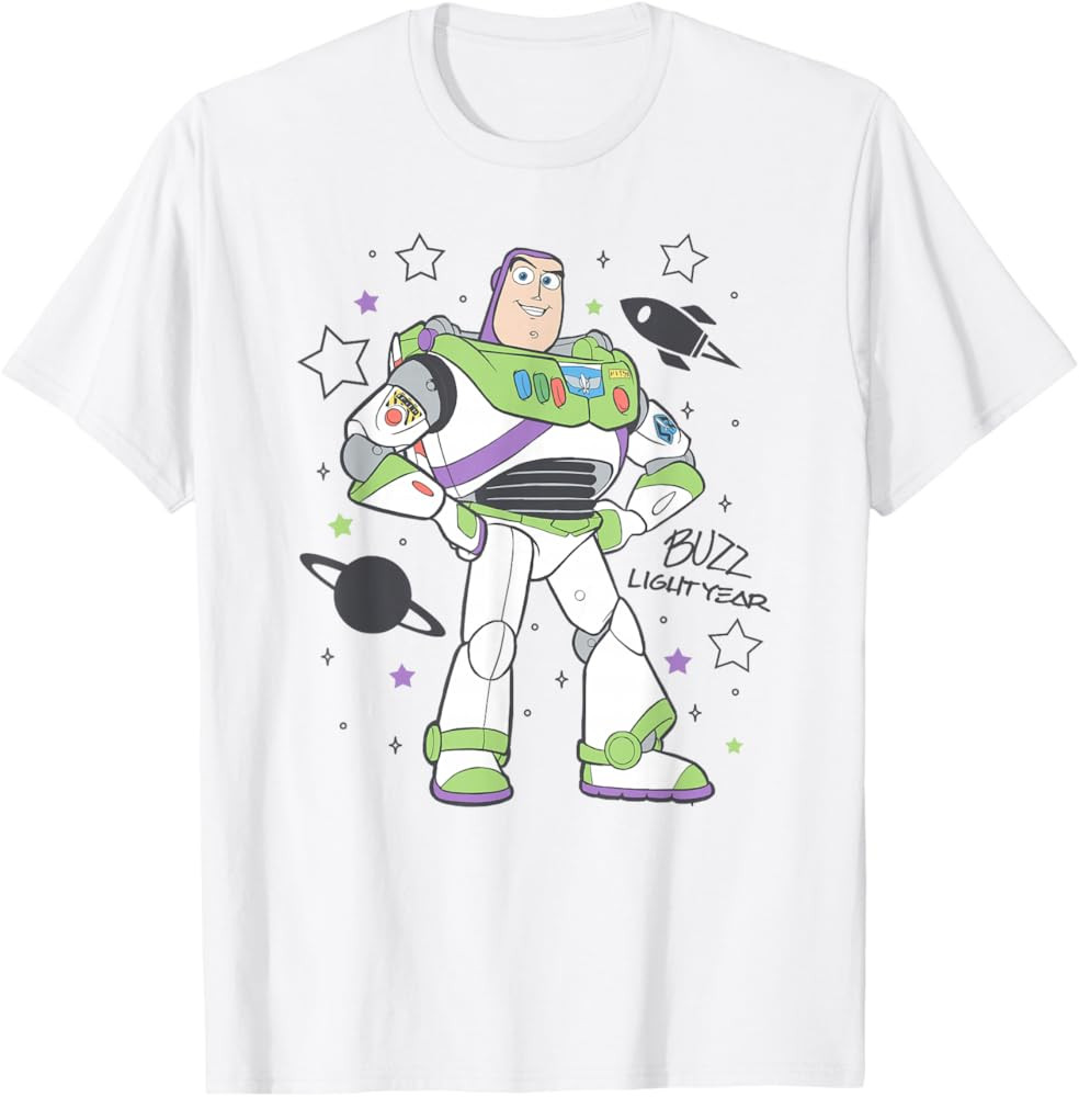 Amazon.com: Disney Pixar Toy Story Buzz Lightyear's Signature Portrait T-Shirt : Clothing, Shoes ... | Amazon (US)