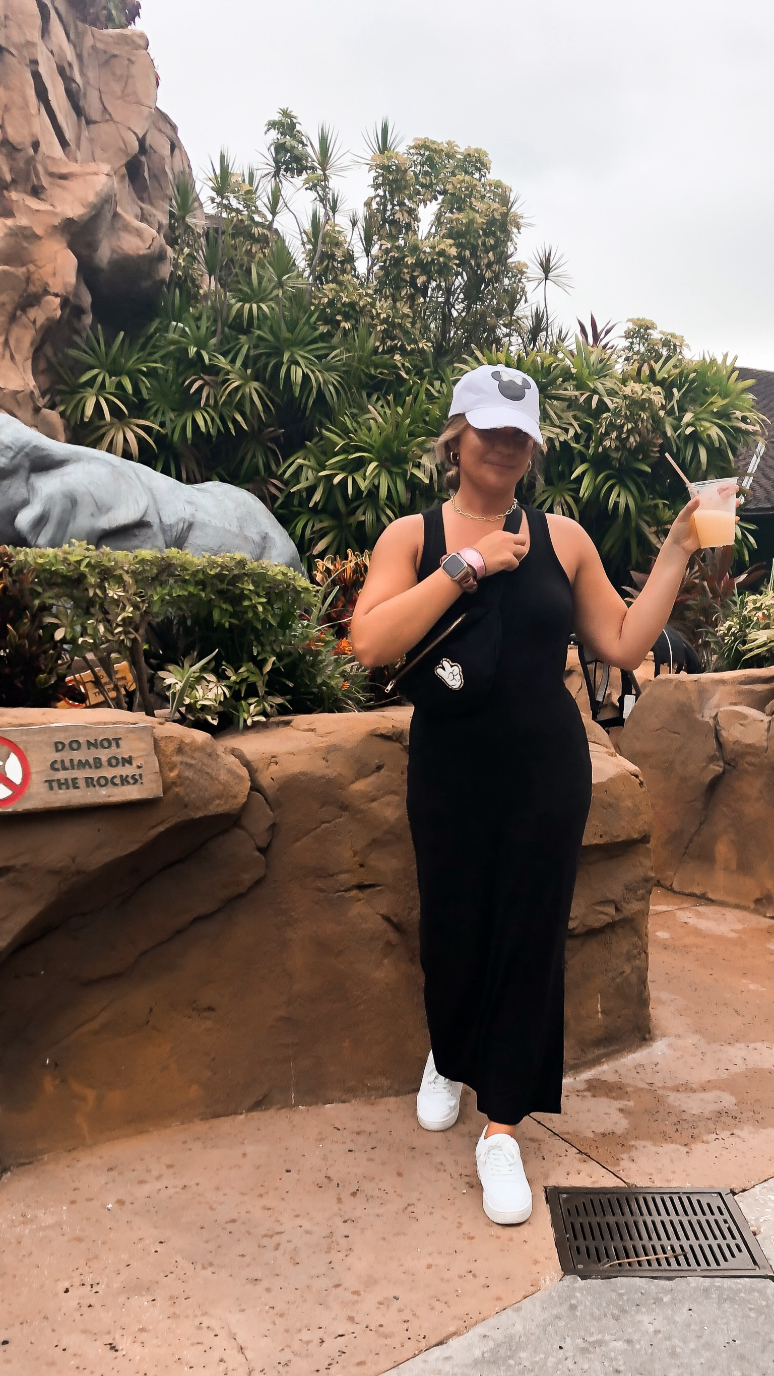 Disney Springs trendy outfit

Minnie Mouse hat 
Gold earrings and necklace 
Black maxi dress 
Peace sign Mickey Mouse Fanny pack
Nike dupes from Walmart

#LTKTravel #LTKxWalmart #LTKSaleAlert