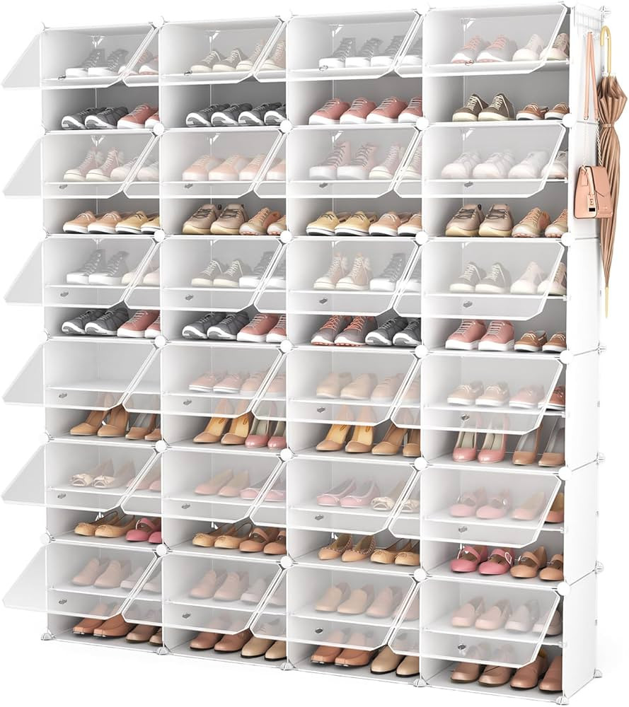 ROJASOP Shoe Storage Cabinet, 12-Tier Shoe Organizer 96 Pairs Extra Large Plastic Shoe Rack with ... | Amazon (US)