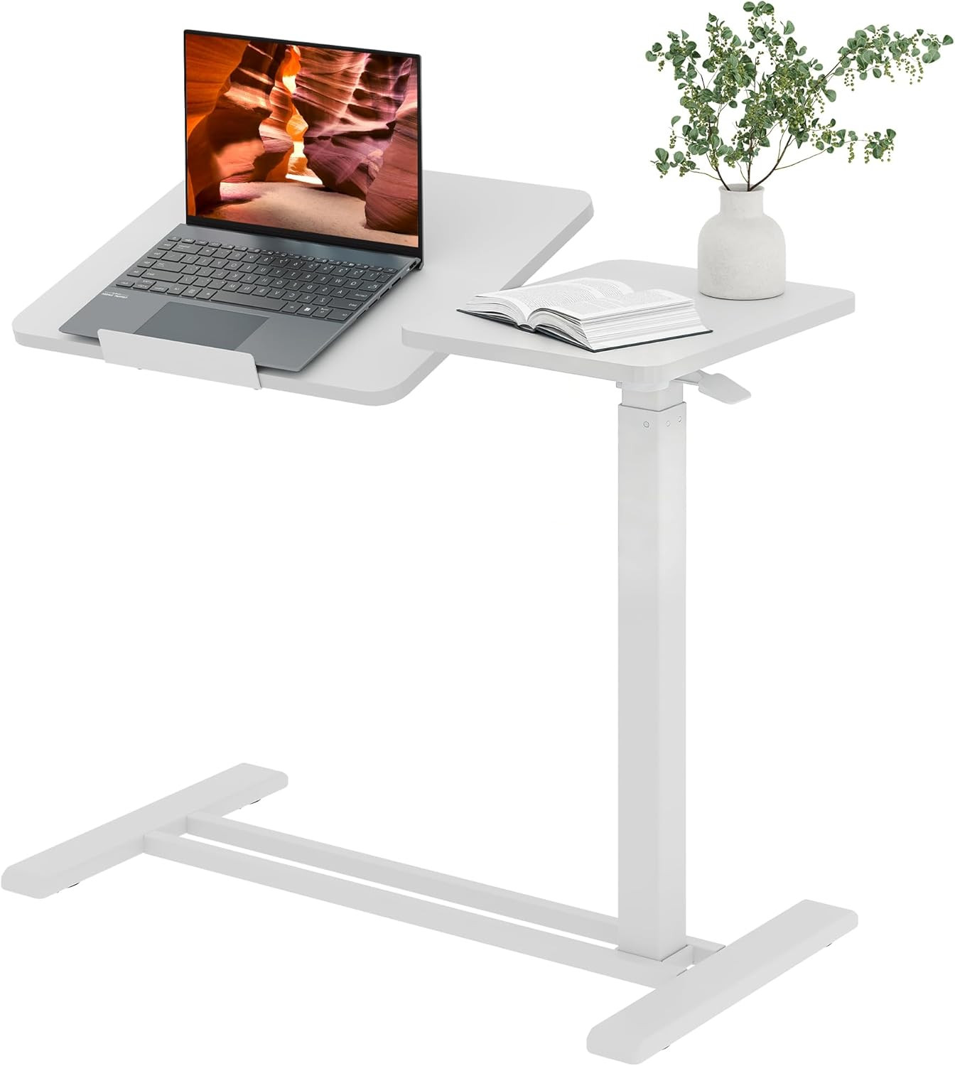 32''Large Pneumatic Overbed Tilting Bedside Table,Desk with Wheels | Amazon (US)