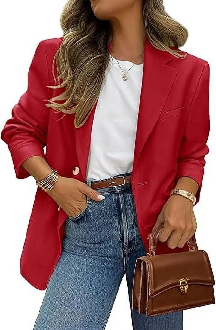 PRETTYGARDEN 2025 Blazers for Women Business Casual Long Sleeve Lapel Open Front Suit Jacket Work... | Walmart (US)