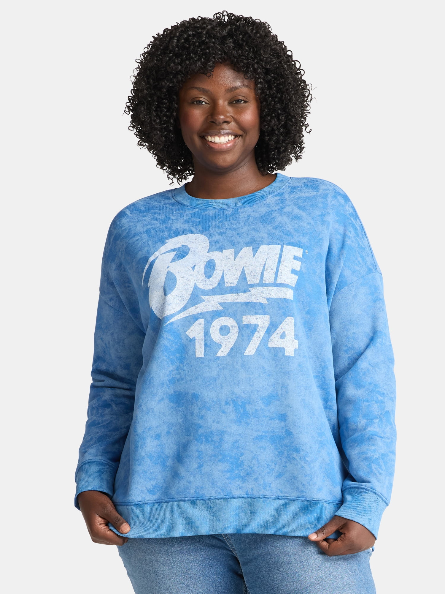 Terra & Sky Women's Plus David Bowie 1974 Graphic Sweatshirt with Long Sleeves, Sizes 0X-5X | Walmart (US)