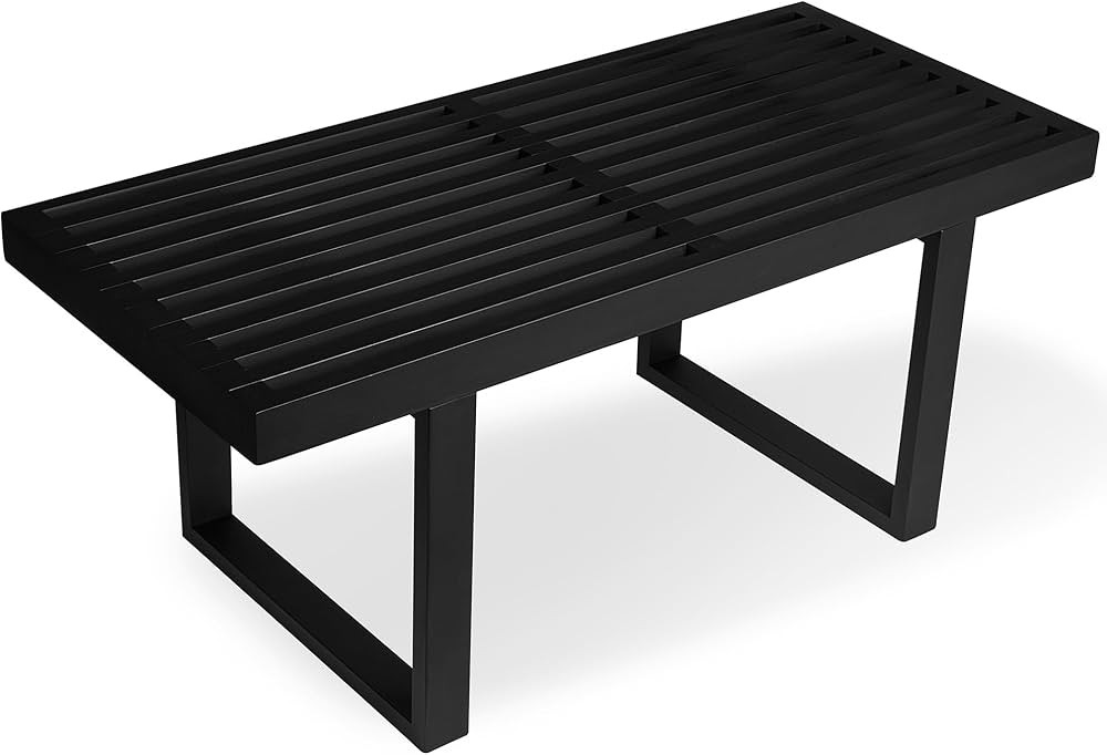 Bamboo Nelson Slat Wooden Bench, Small Wood Benches for Entryway, Living & Dining Room, Kitchen, ... | Amazon (US)