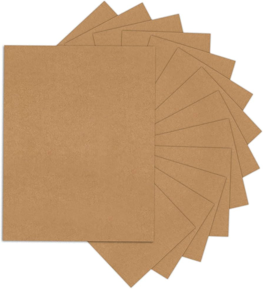 24 Sheets Brown Cardstock 8.5 x 11 Kraft Paper, Goefun 80lb Card Stock Printer Paper for Invitati... | Amazon (US)