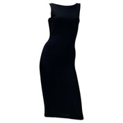 1998 Ad Campaign Vintage Tom Ford for Gucci Bodycon Black Knit Dress Size 40