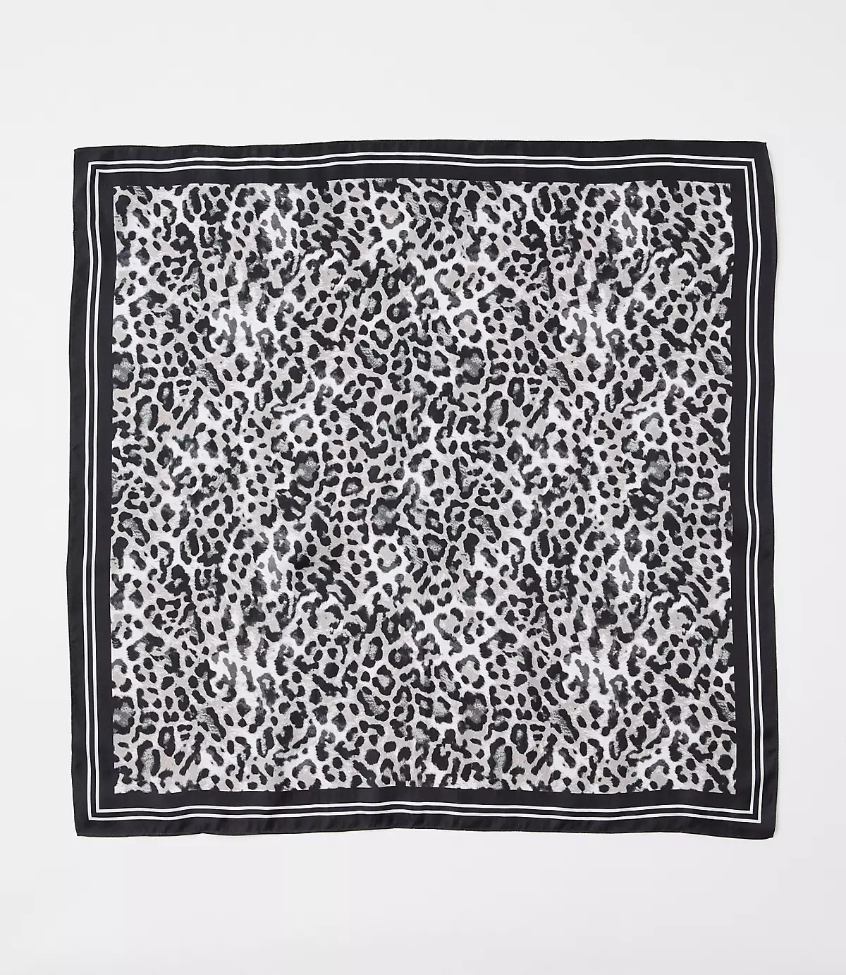 Snow Leopard Print Square Silk Scarf | LOFT