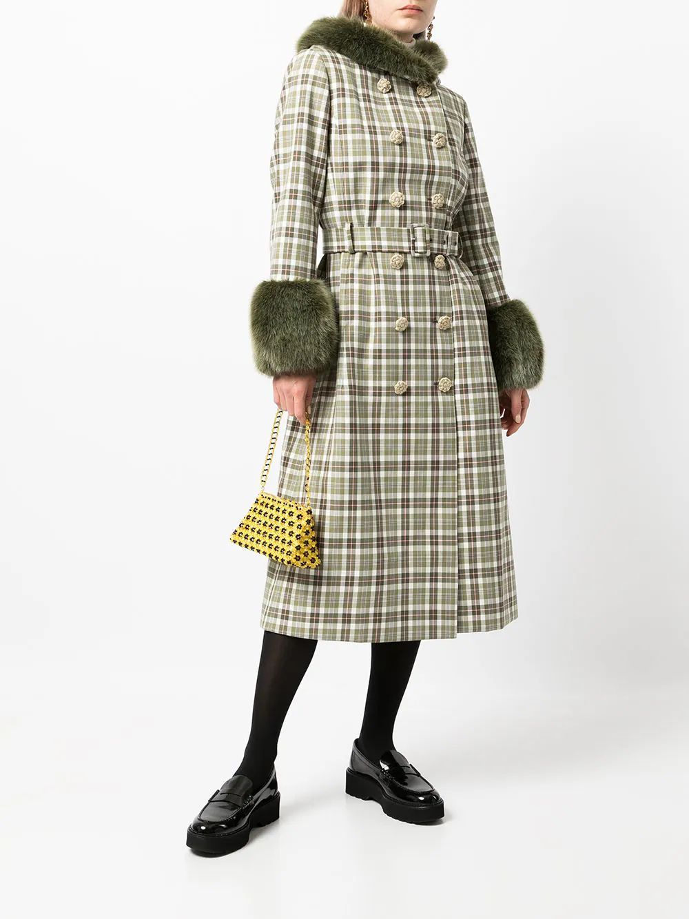 Jessie long checked coat | Farfetch (US)