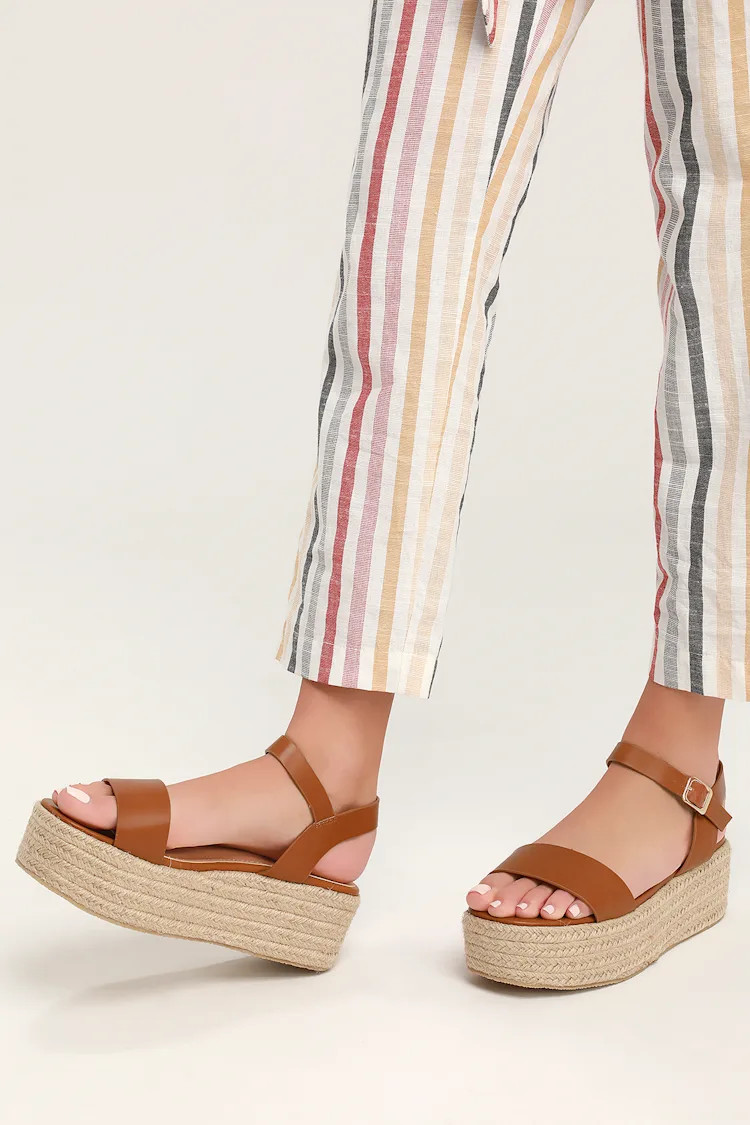Corsa Tan Espadrille Flatform Sandals | Lulus (US)