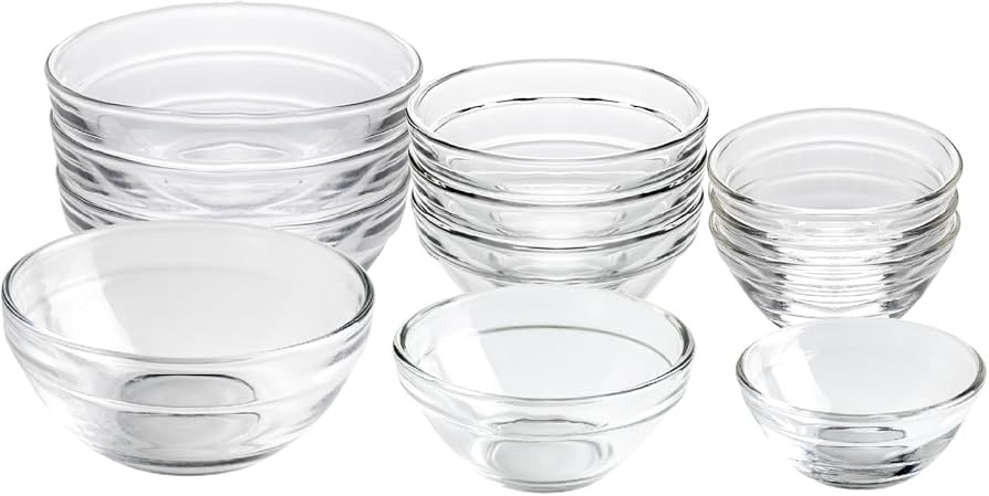 3 Sizes of Glass Prep Bowl Sets, Clear Small Pinch Bowls for Salt, Spices and Chopped Ingredients... | Amazon (US)