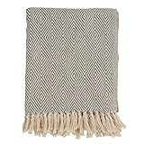 SARO LIFESTYLE Sevan Collection Soft Cotton Diamond Weave Throw, Grey | Amazon (US)