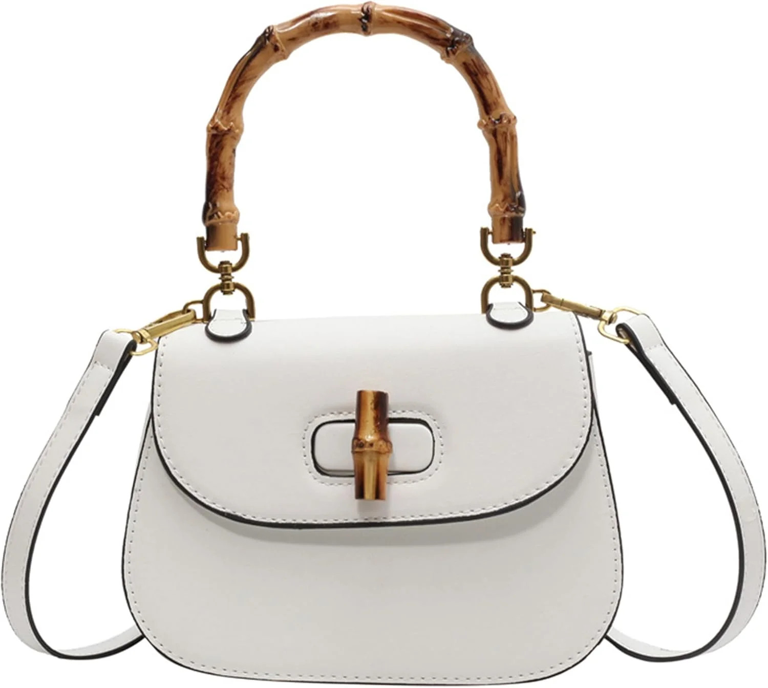 GZhLonKiMa Women Handbag Tote Bag Bamboo Handle Fashion Satchel Elegant Crossbody Purse Artificia... | Walmart (US)