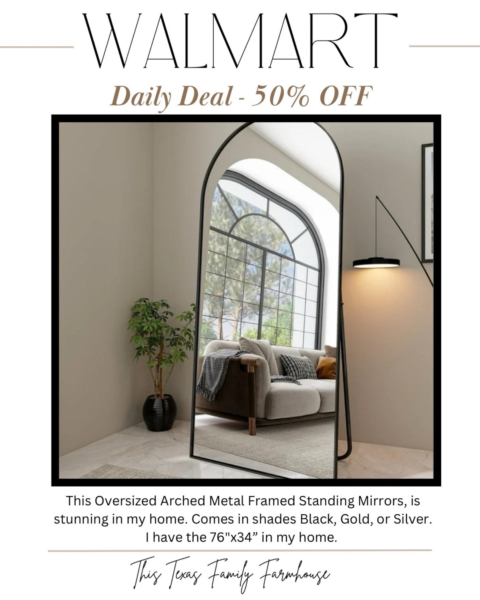 I love this mirror in my home and today you can snag it at 60% off! have the 76"x34" in my home.

#LTKSaleAlert #LTKHome #LTKSpring