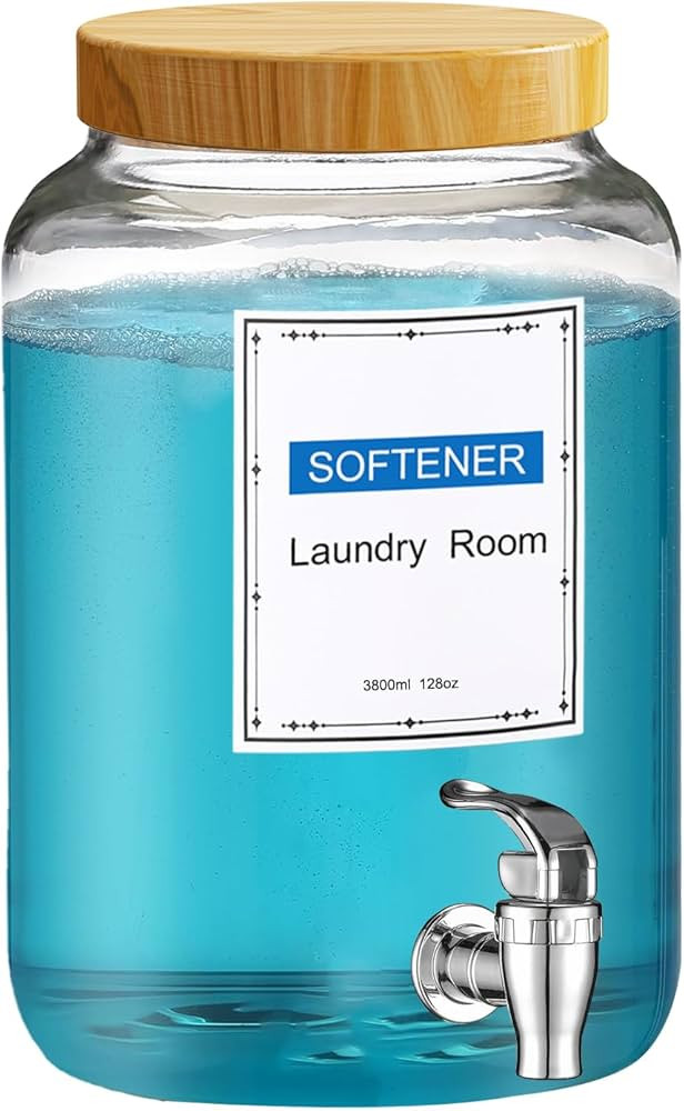 Laundry Detergent Dispenser,1 Gallon Glass Liquid Laundry Detergent Dispenser,for Bleach, Fabric ... | Amazon (US)