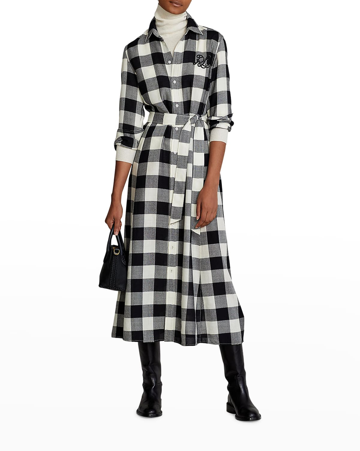 Buffalo Check Wool Shirtdress | Neiman Marcus