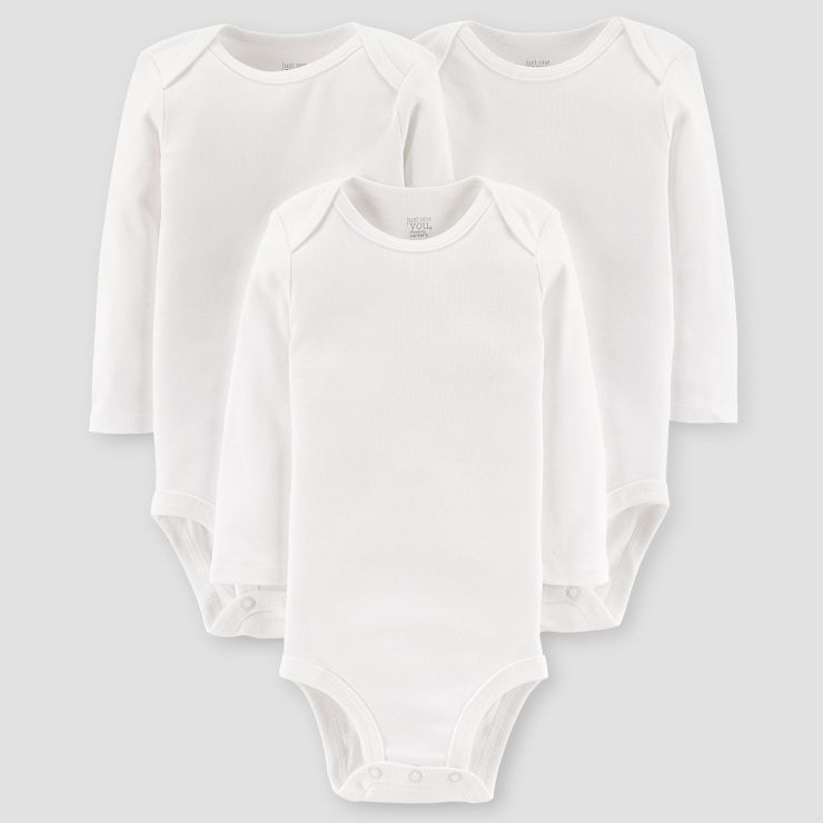 Carter's Just One You®️ Baby 3pk Long Sleeve Bodysuit White | Target