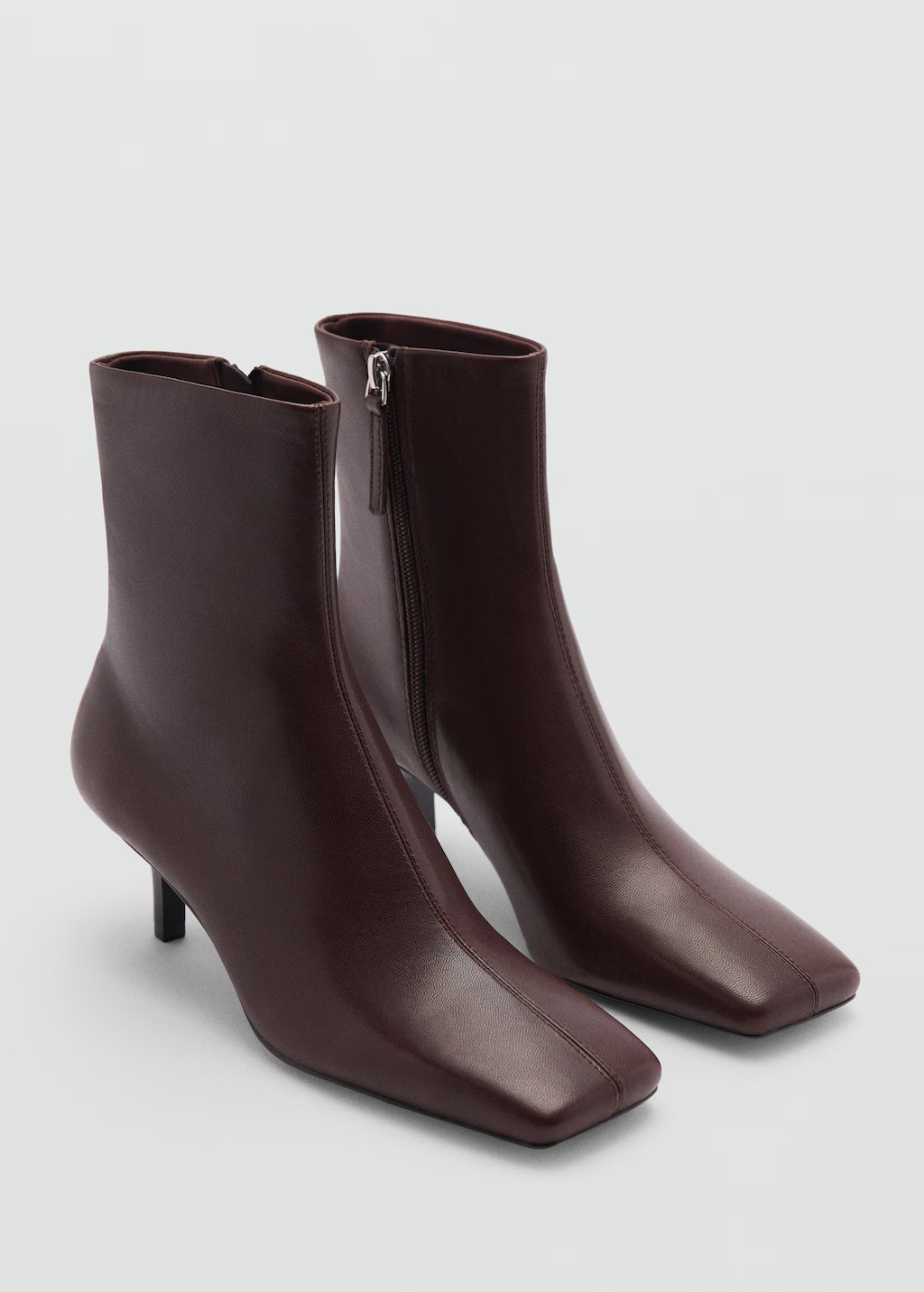 Squared toe leather ankle boots - Women | MANGO USA | Mango (US/MX/AU)