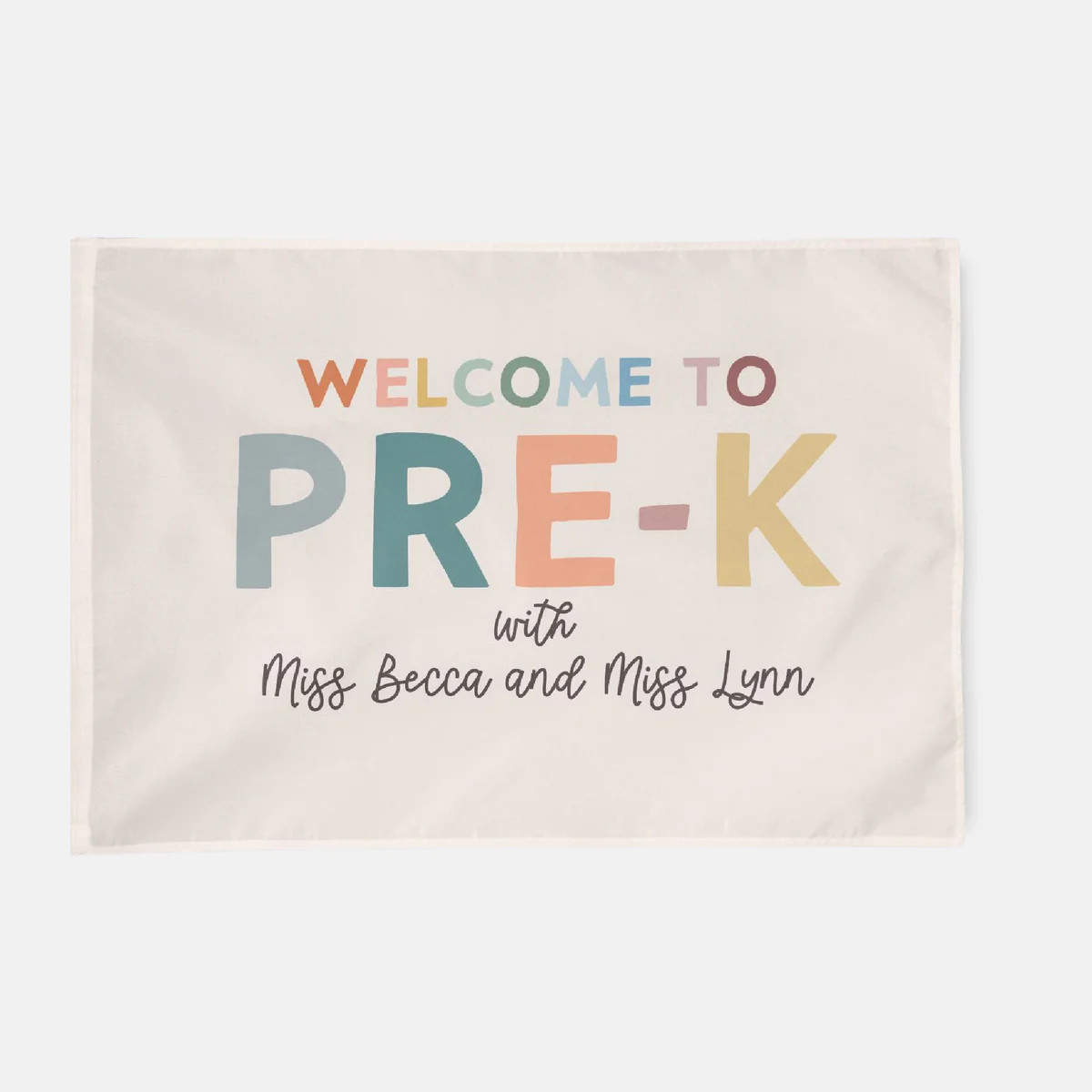 Pre-K Teacher Custom Name Flag, Wall Tapestry | The Little Lemons Company