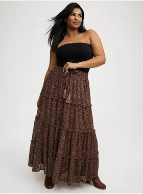 Maxi Tiered Drawstring Skirt | Torrid (US & Canada)
