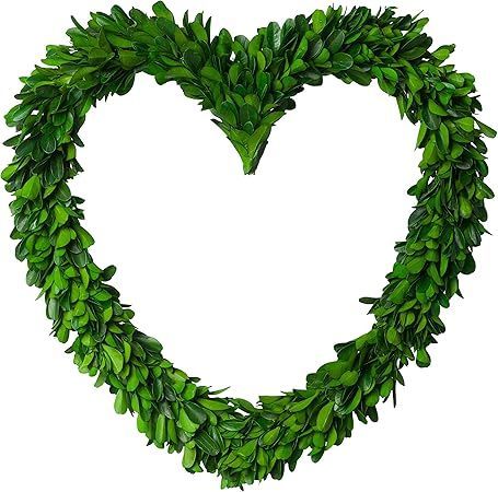 PINE AND PAINT LLC Preserved Boxwood Wreath Heart Shape 12 Inches High | Amazon (US)