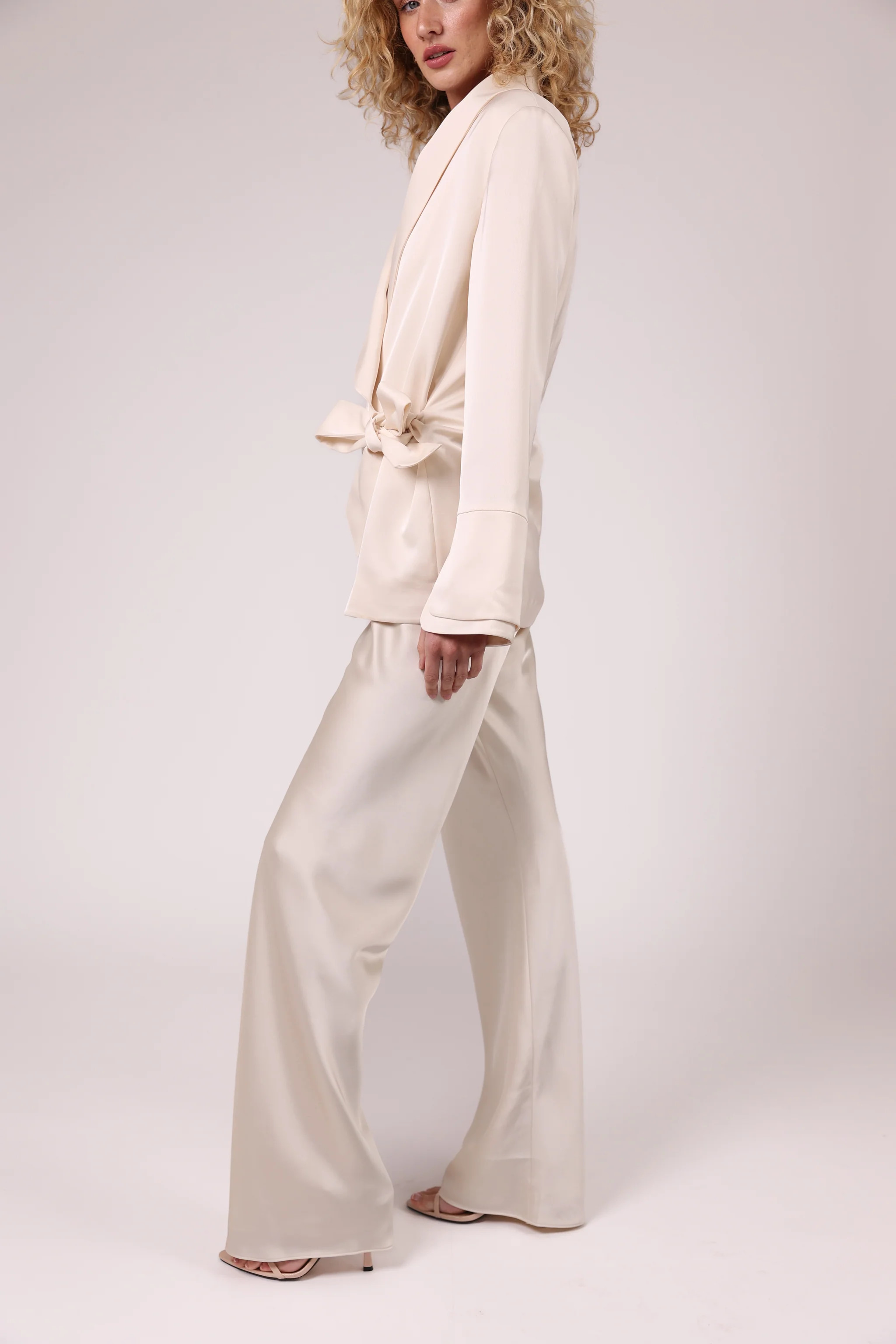 The Sandra | Satin Trousers Cream | Sinead Keary