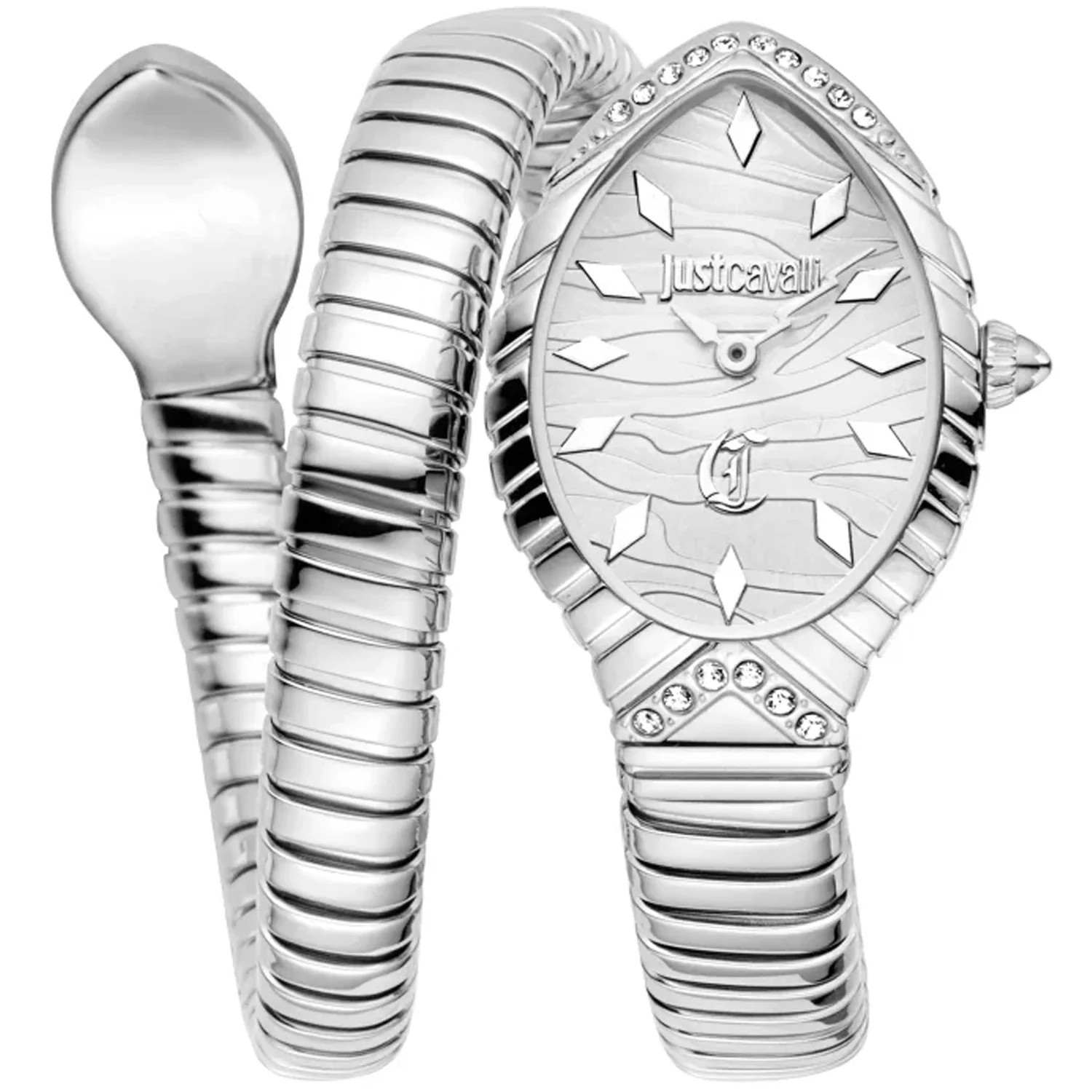 Just Cavalli Women's Unica Snake Silver Dial Watch | Shop Simon
