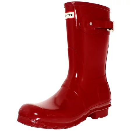 Hunter Women s Original Short Gloss Military Red Mid-Calf Rubber Rain Boot - 9M | Walmart (US)