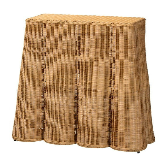 bali & pari Palm Scallop Natural Rattan Console Table - Walmart.com | Walmart (US)