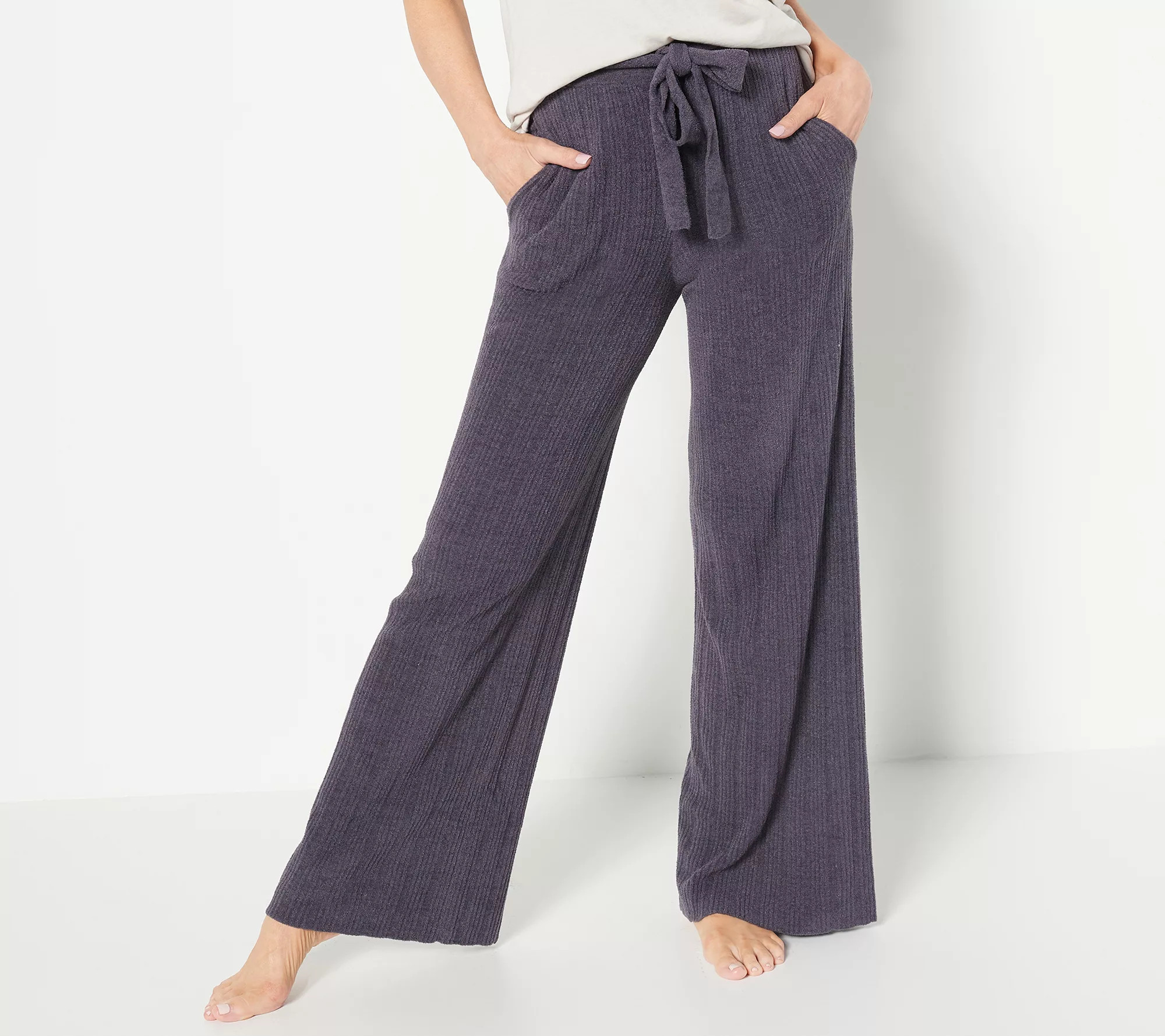 Barefoot Dreams CozyChic Ultra Lite Rib Belted Pant - QVC.com | QVC