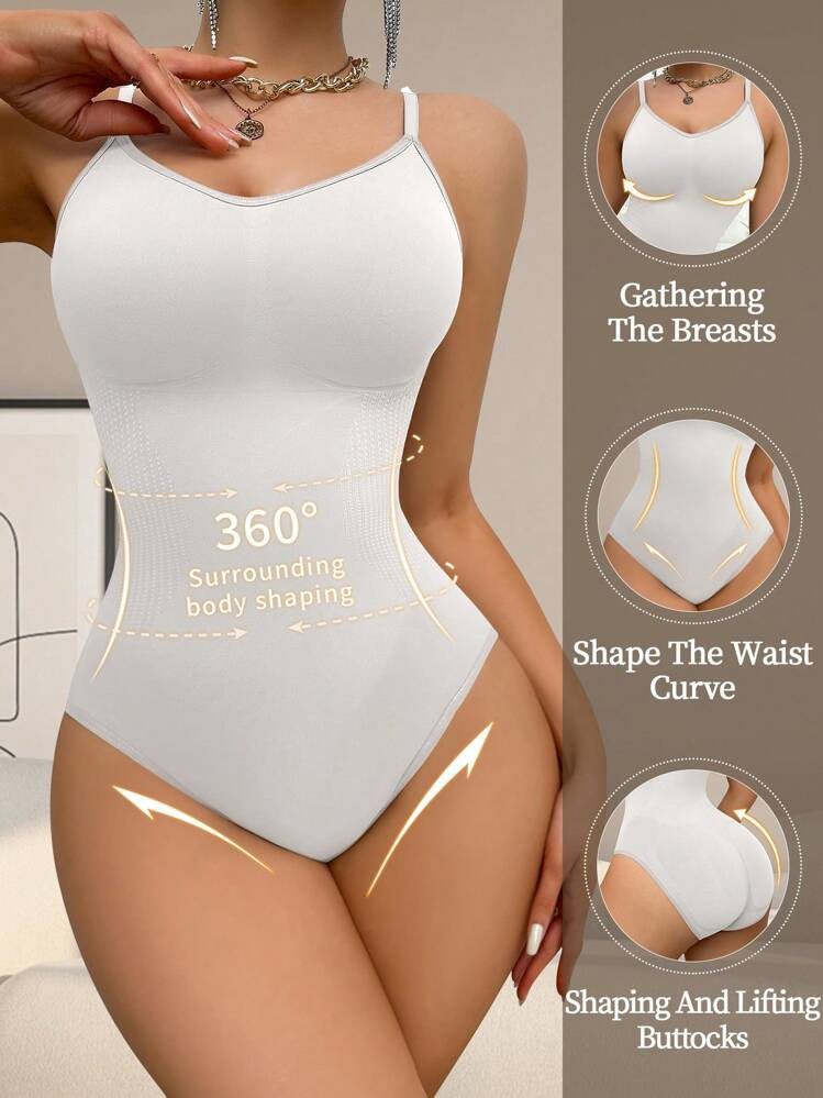 1pc Women Simple Solid Color Lifting & Waist Shaping Camisole Camisole | SHEIN