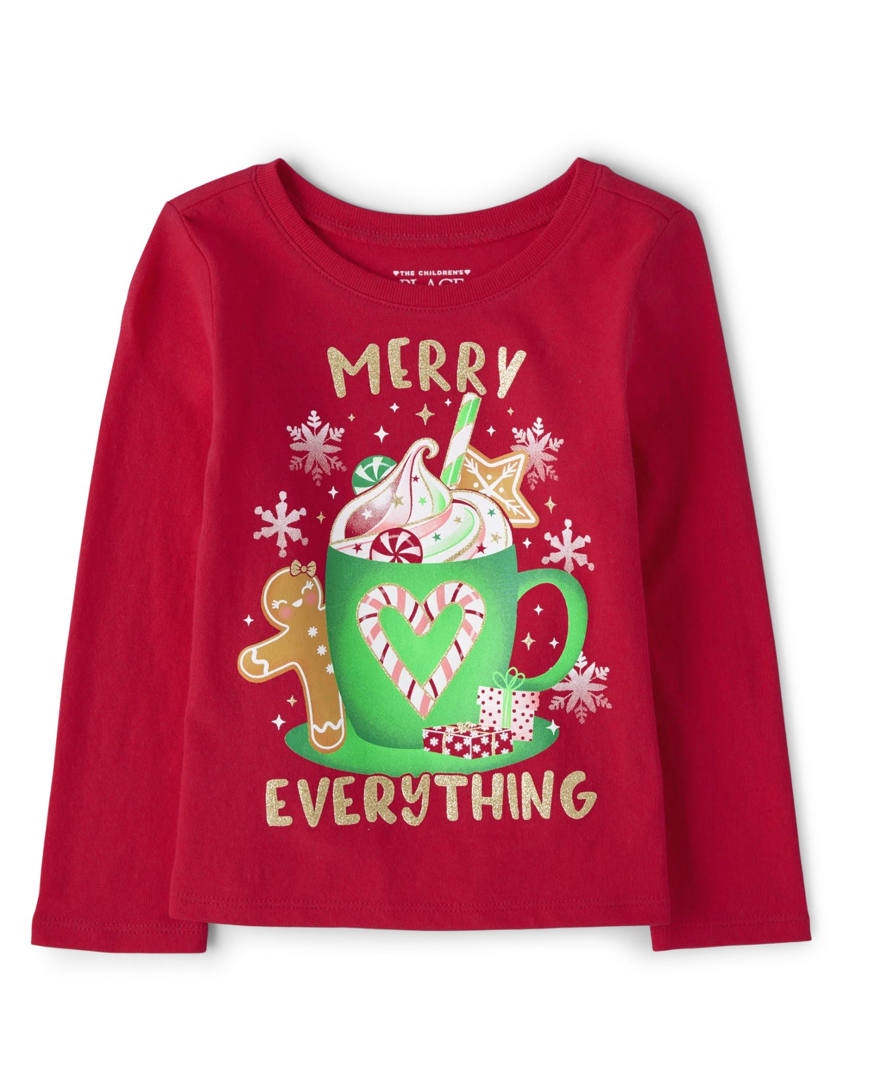 Baby And Toddler Girls Christmas Long Sleeve Merry Everything Graphic Tee | The Children's Place ... | The Children's Place