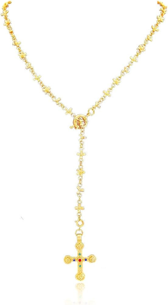 Shiny Cross Pendant Necklace for Women Fashion Molecule Chain necklace Statement Y2K Ins Party Je... | Amazon (US)